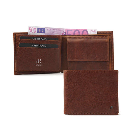 Heren portemonnee Milan cognac 8 cc