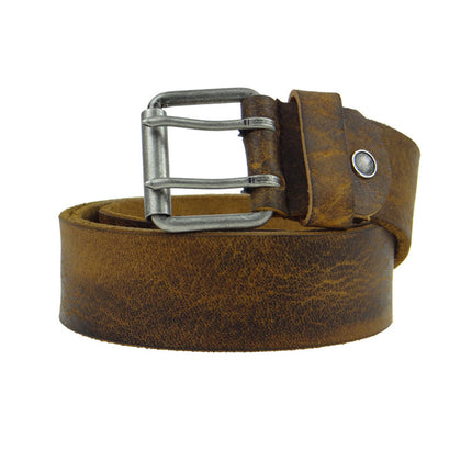 Leren riem geelbruin 4,3 cm