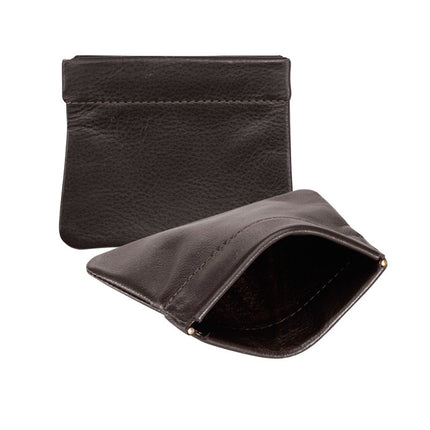 Knijpbeursje bruin leer