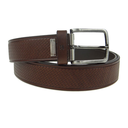 Pantalonriem bruin met reliëf