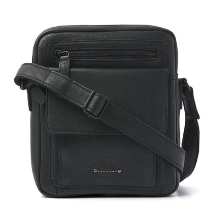 Tampa schoudertas zwart leer